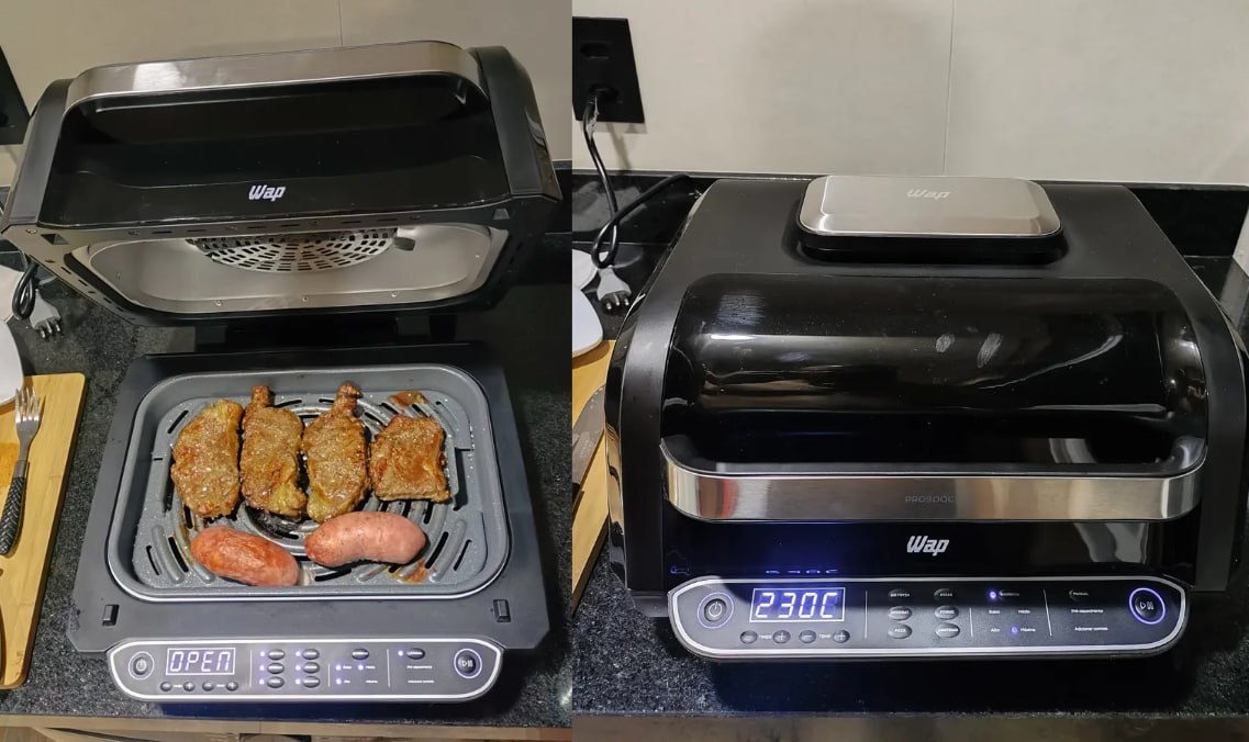 ♨️ Fritadeira Elétrica Air Fryer 8 em 1 Barbecue Heat Digital 6,6 Litros Wap - 127V