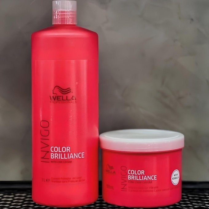 ✅ Kit Wella Invigo Color Brilliance Shampoo 1L + Máscara 500g