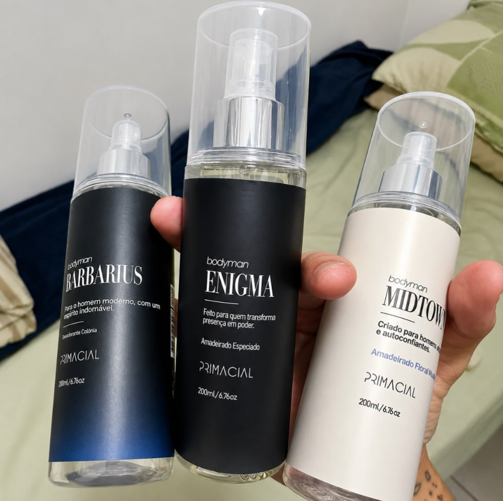 💨 Kit Body Splash Masculino Barbarius + Enigma + Midtown 200ml