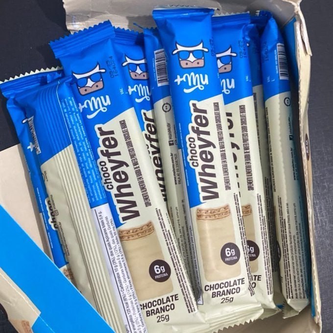 🍫 Mu Chocowheyfer Chocolate Branco 6g proteína- 12 Un