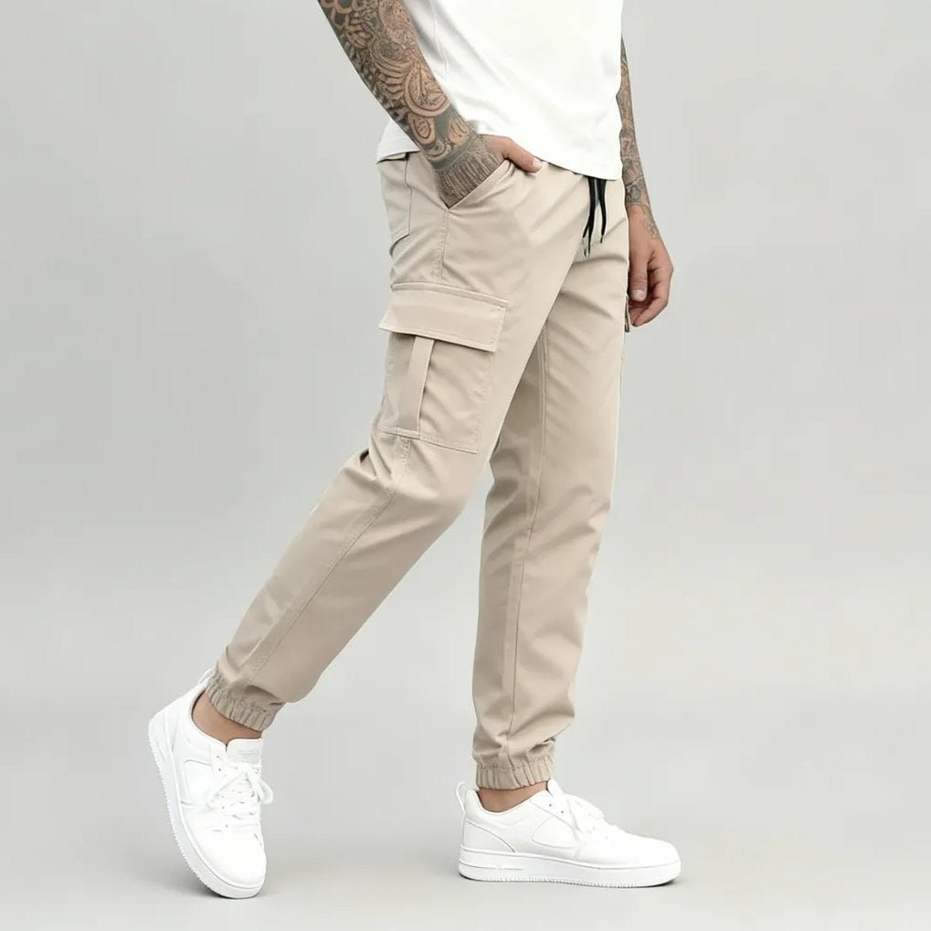 👖 Calça Jogger Cargo Masculina Sarja