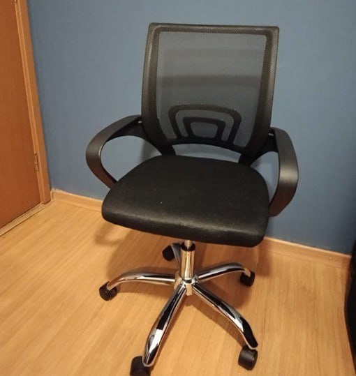 🪑 Cadeira de Escritório Secretária Base Cromada com Rodinha Fortt Lisboa Preta