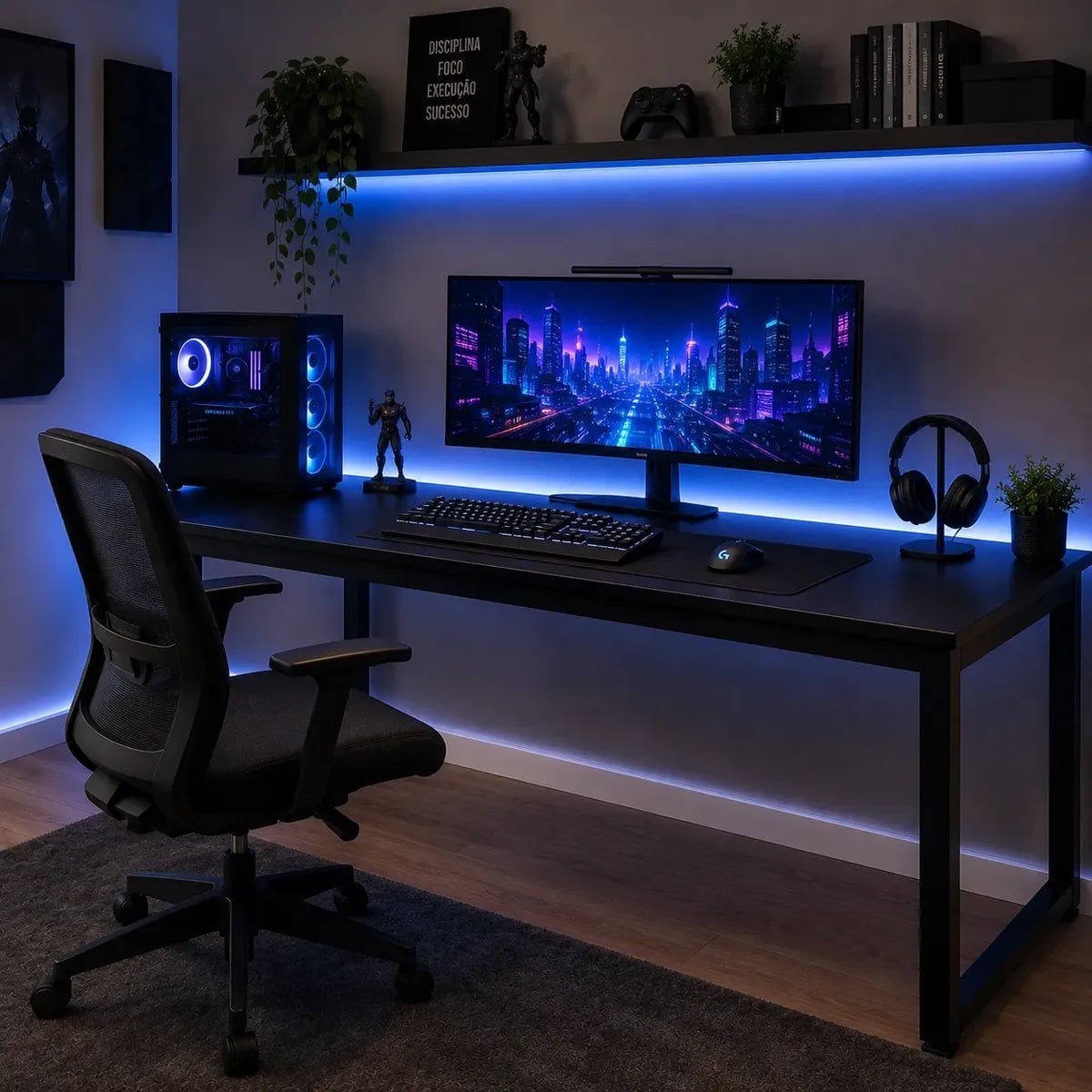 ✅ Mesa Para Pc Gamer Industrial 150cm Com Estrutura Em Aço Preto