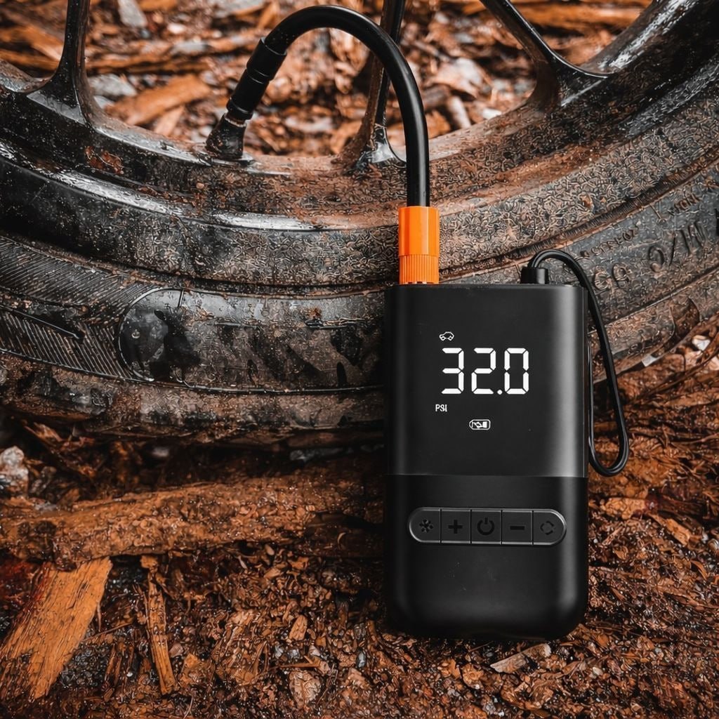 ✅ Compressor De Ar Digital Mini Portátil Recarregável Usb-c