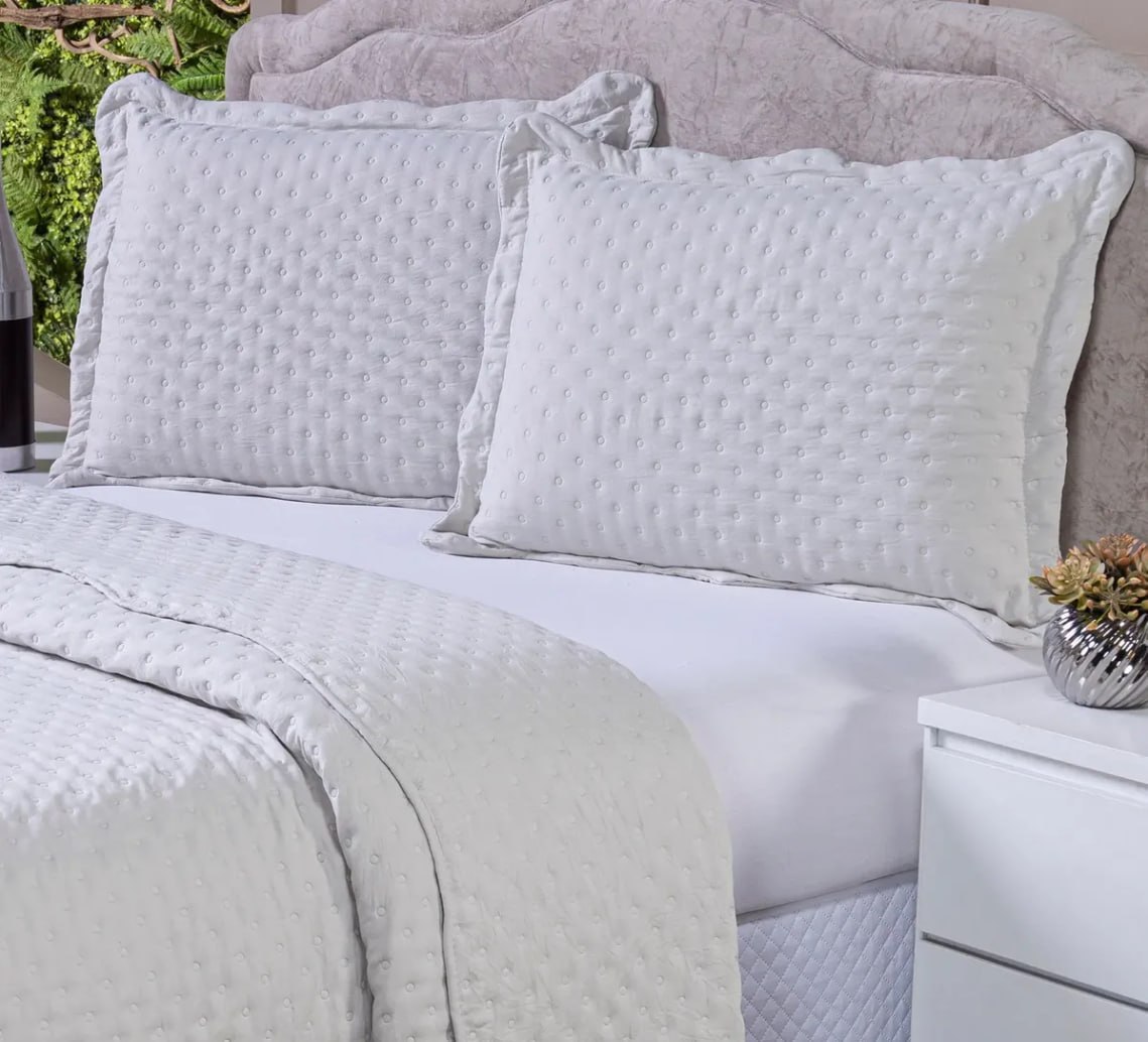🛏 Kit Cobre Leito King Size 3 Peças Colcha Dupla Face 400 Fios (6 Cores)