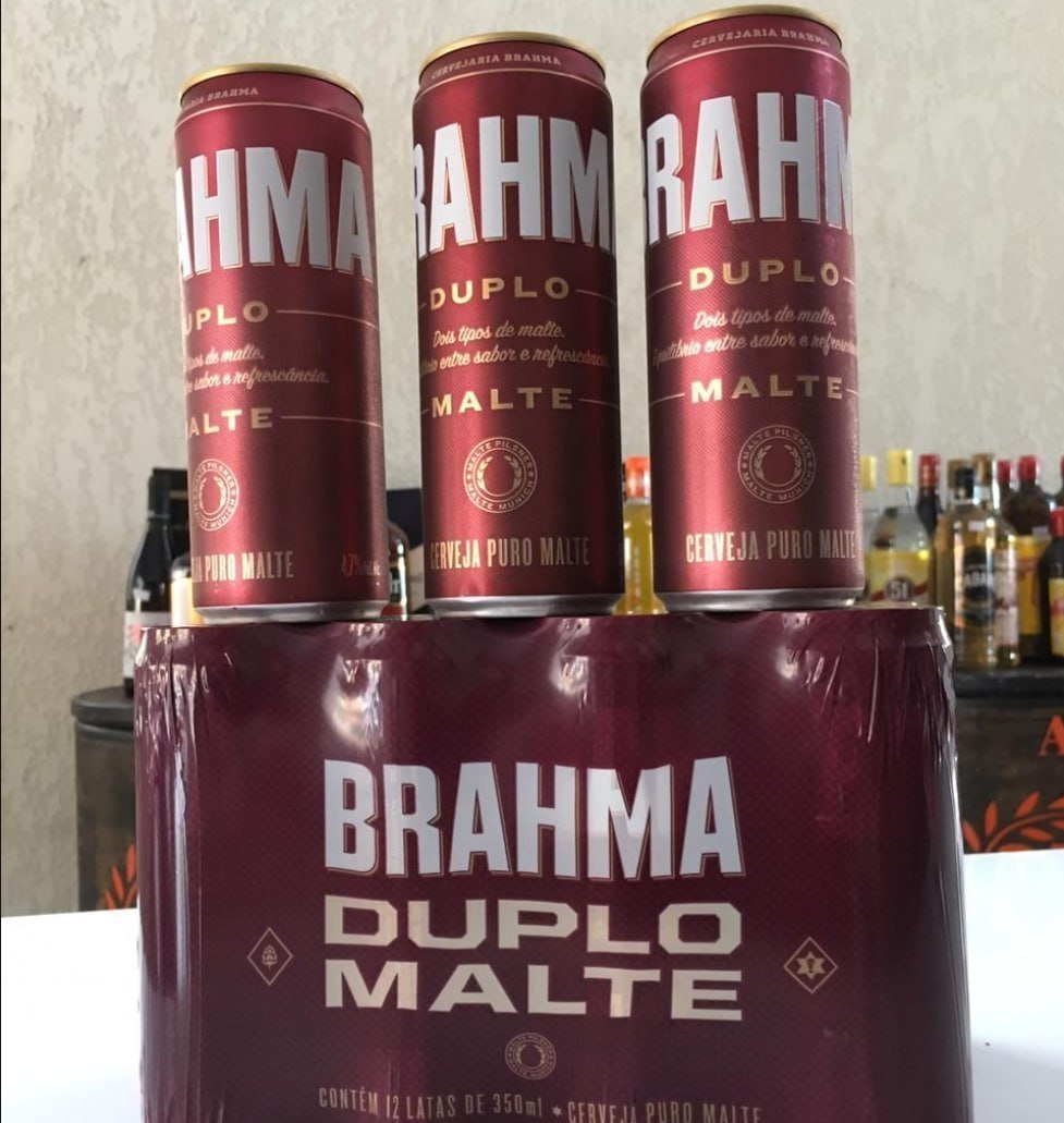 🍺 Pack Cerveja Brahma Duplo Malte Lata Sleek 350ml com 12 unidades