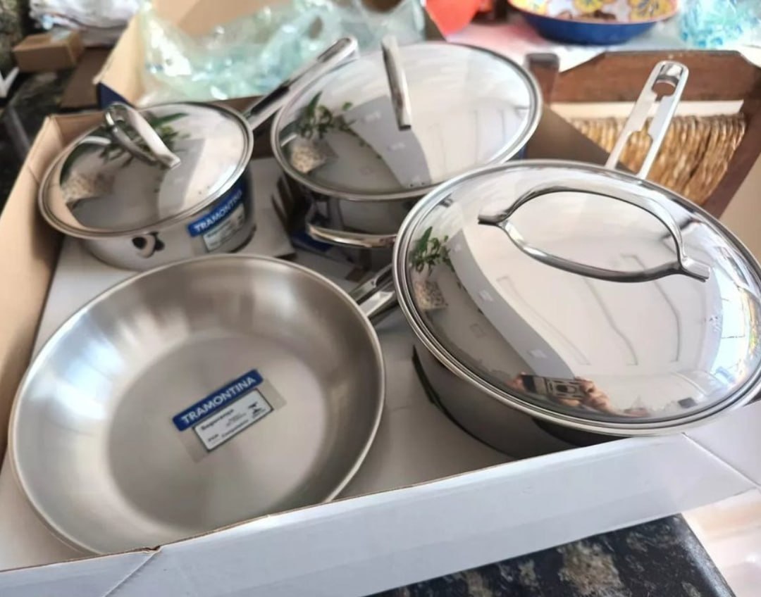 š³ Jogo De Panelas Com 4 PeƧas AƧo Inox Allegra Tramontina