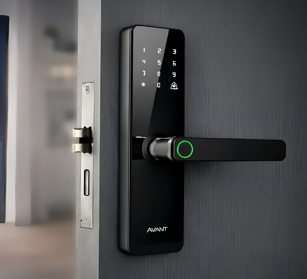 🔐 Fechadura Eletronica Motion Biometria Embutir Preto Avant