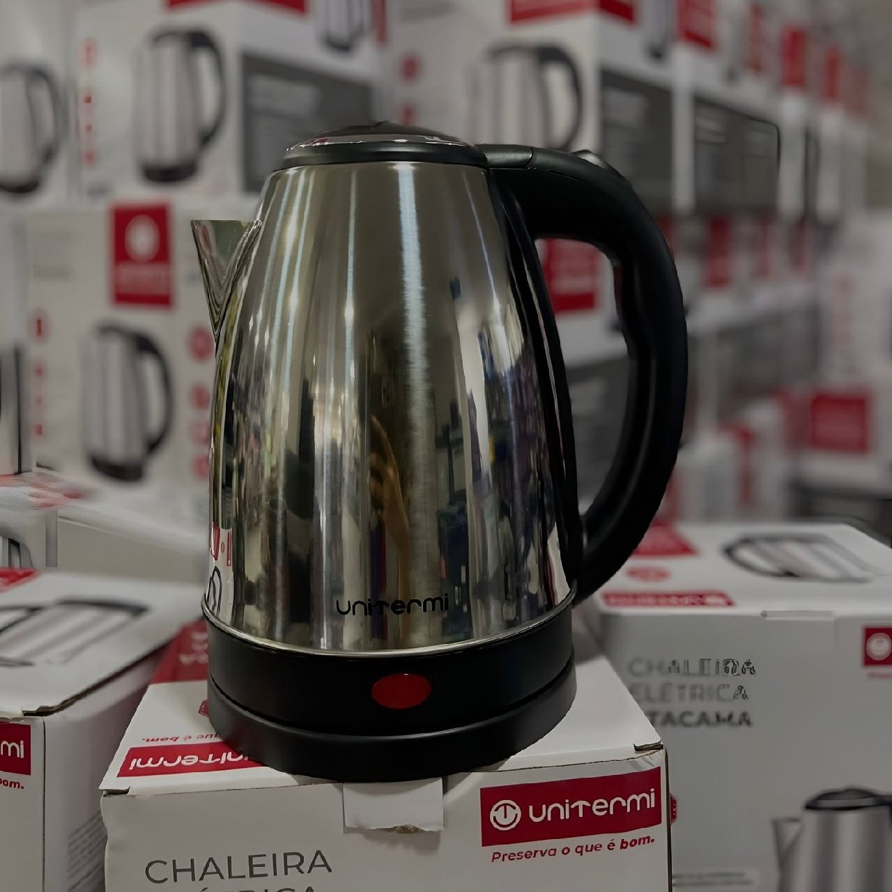 ✅ Chaleira Elétrica Inox 1,8L Unitermi 128V