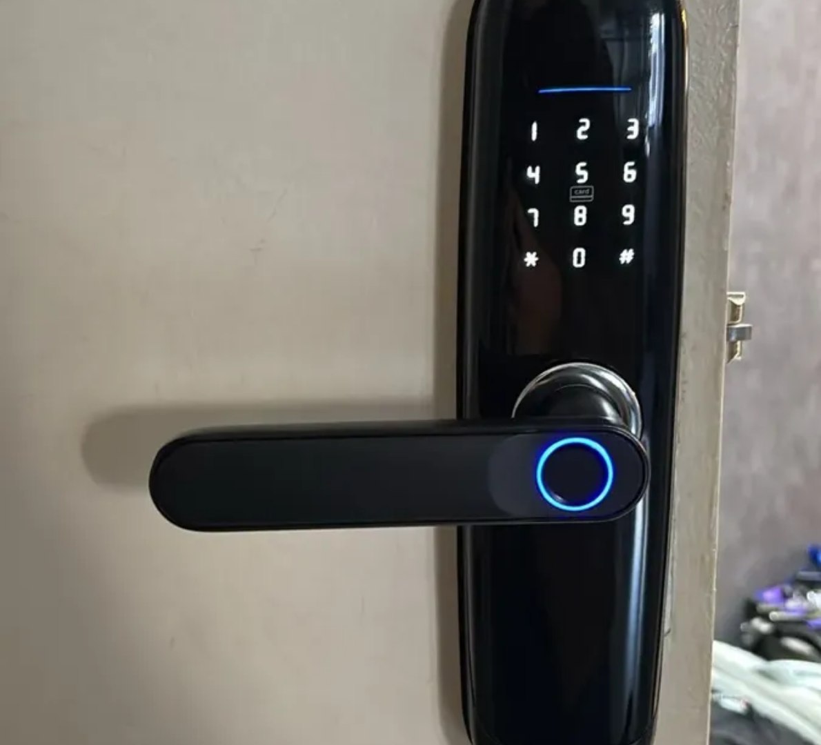 🔑 Fechadura Digital Biométrica com Senha e Cartão IC