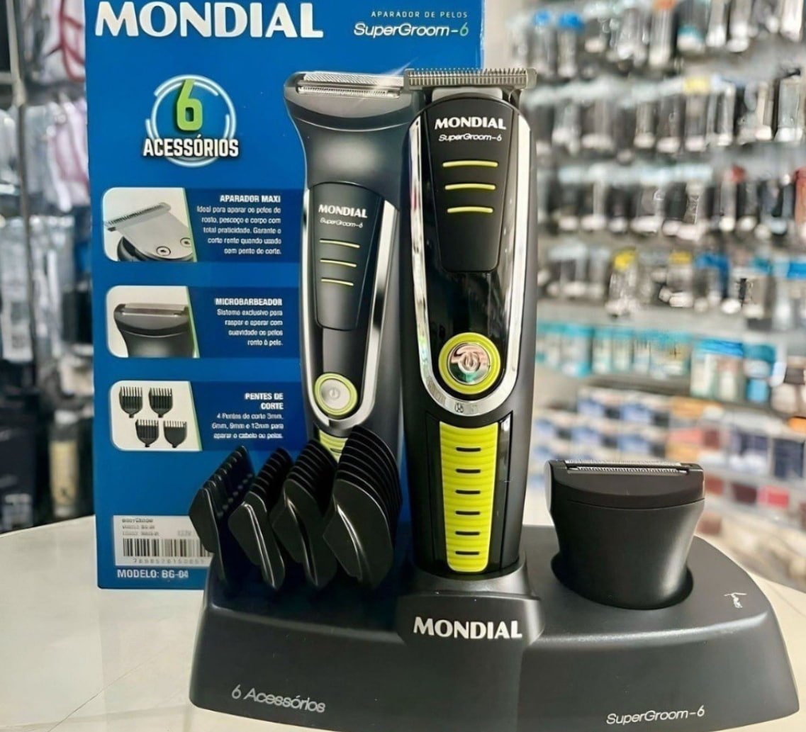 🪒 Aparador de Pelos Super Groom 06 Mondial 6W BG-04