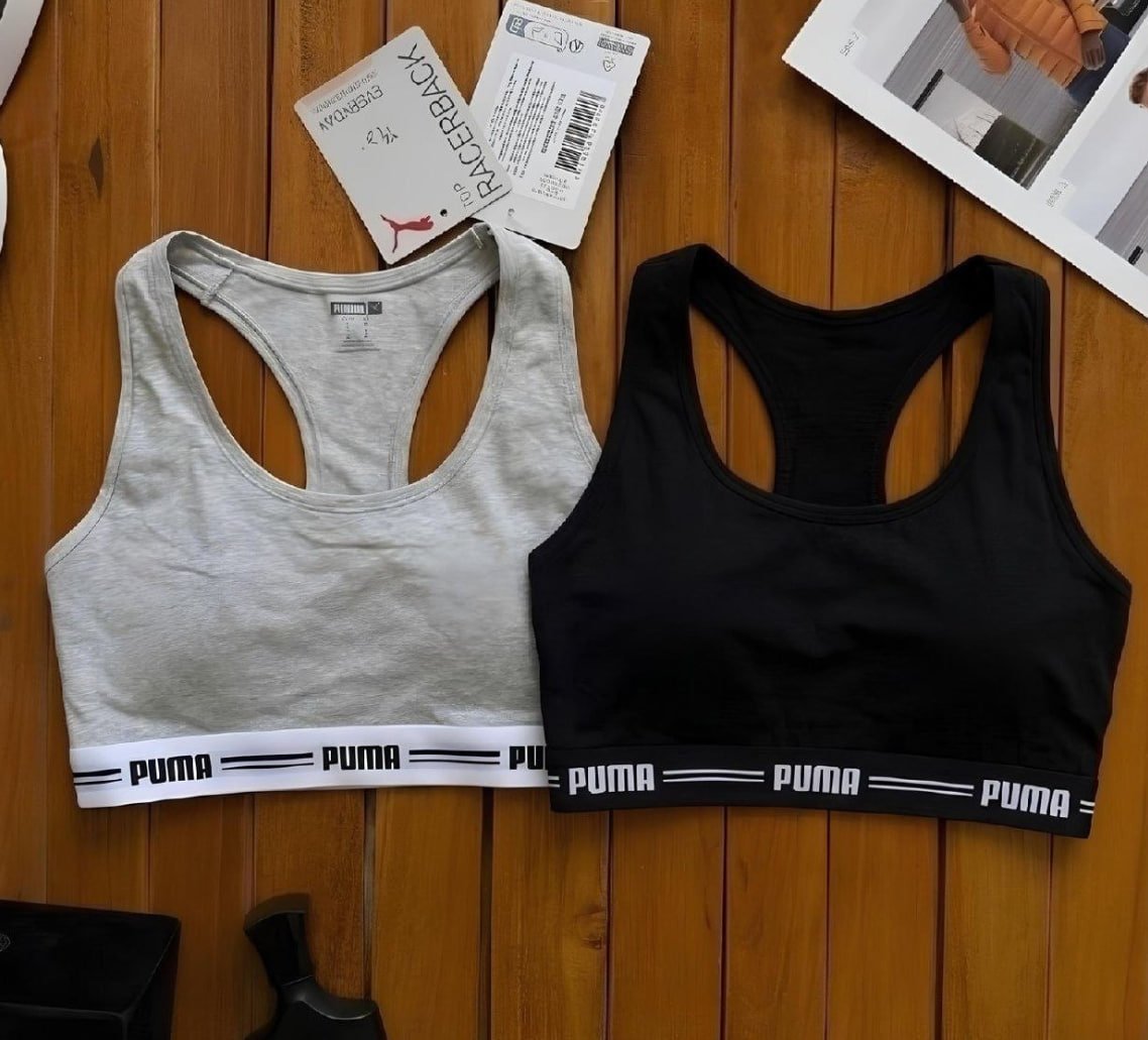 ✅ Kit com 2 Top Academia Puma Fitness Algodão