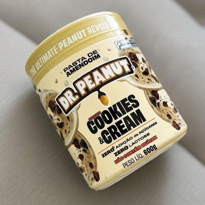 🥜 Pasta de Amendoim Dr. Peanut sabor Cookies & Cream de 600g