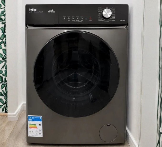 💦 Lava e Seca Philco 16 Programas Eco Inverter 10kg Inox PLS11T 220V