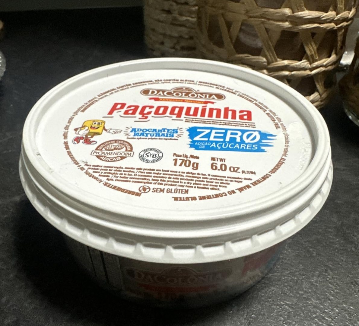 ✅ Da Colonia Paçoquinha Rolha Zero Açúcar 170g
