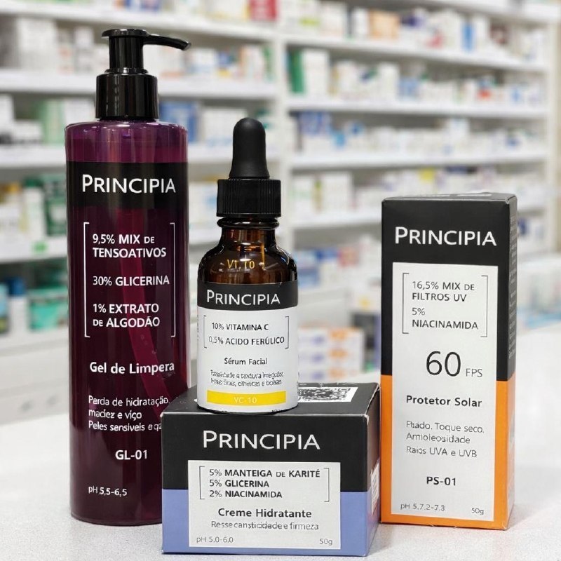 ✅ Principia Kit Essencial Gl-03 + Ch + Vc + Ps Sensível Dia/noite