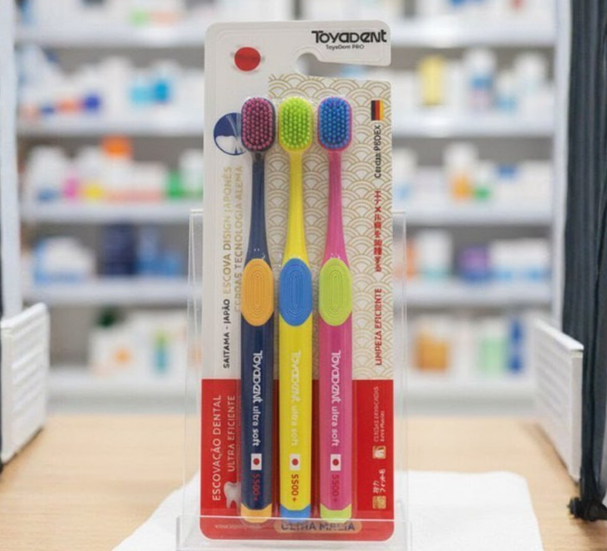 🪥 Kit 3 Escovas de Dente ToyaDent (Azul, Amarelo e Rosa)