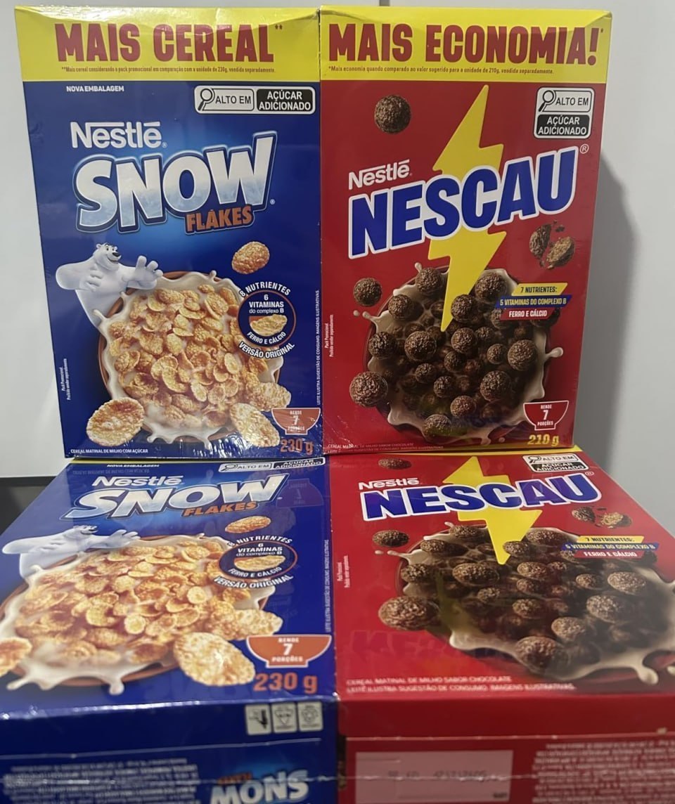 š„£ Kit Cereal Matinal Chocolate Nescau 210g + Snow Flakes 230g