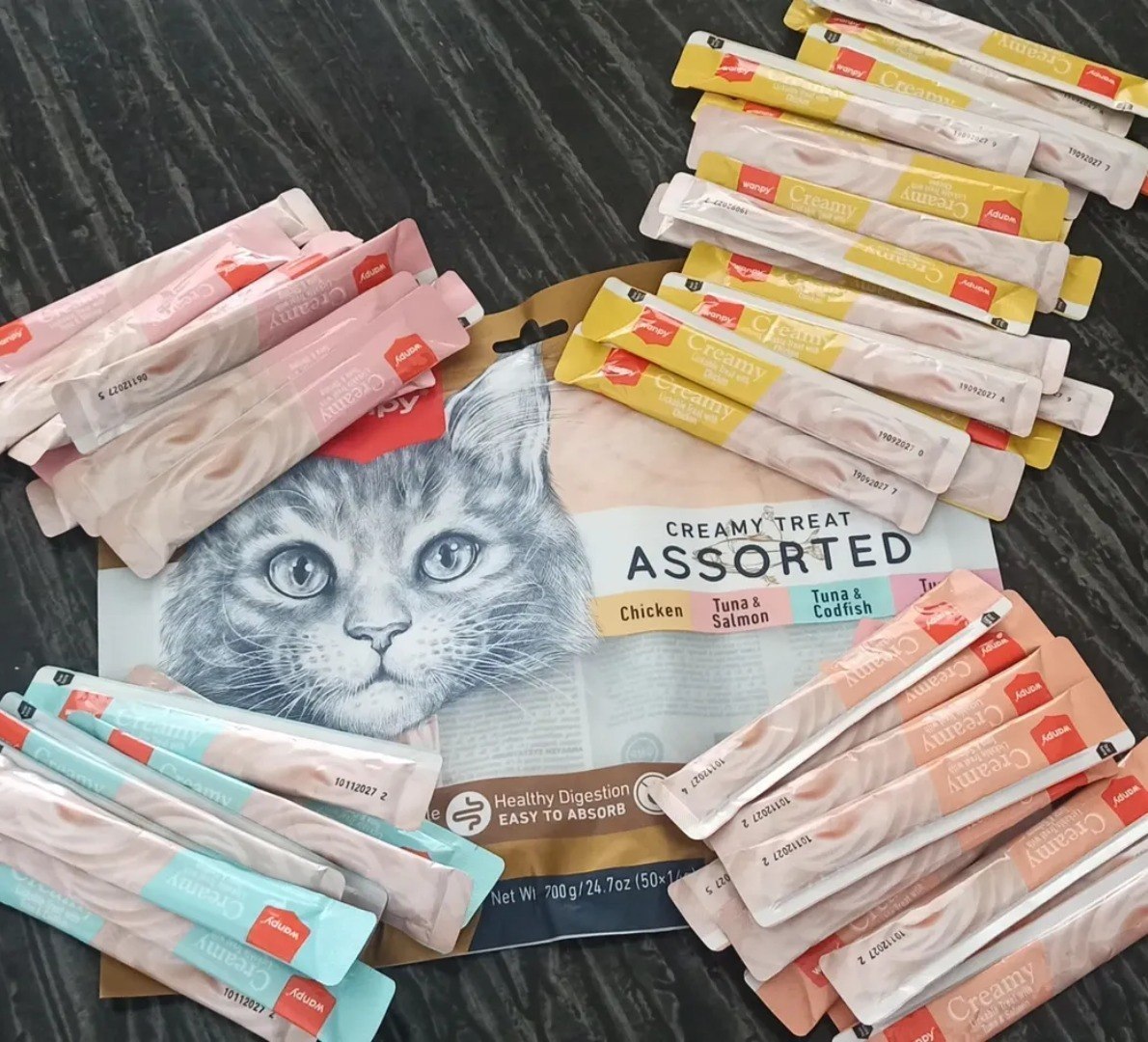 š Petisco para Gatos Wanpy Creamy Sabores Sortidos, 50 tubos