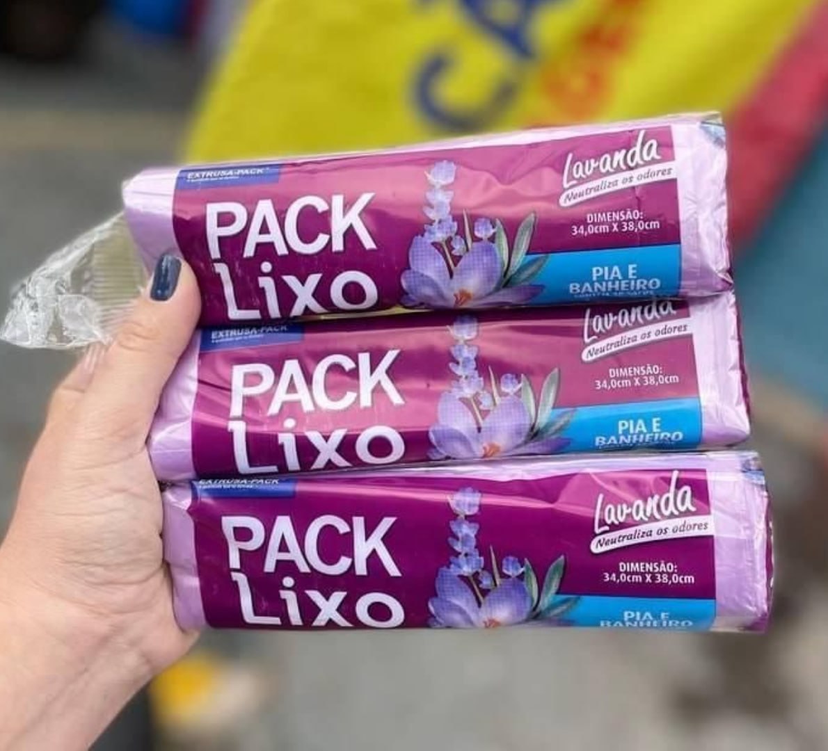 🗑 Pack 40 un. Sacos de Lixo 3kg Perfumado Lavanda 34x38cm