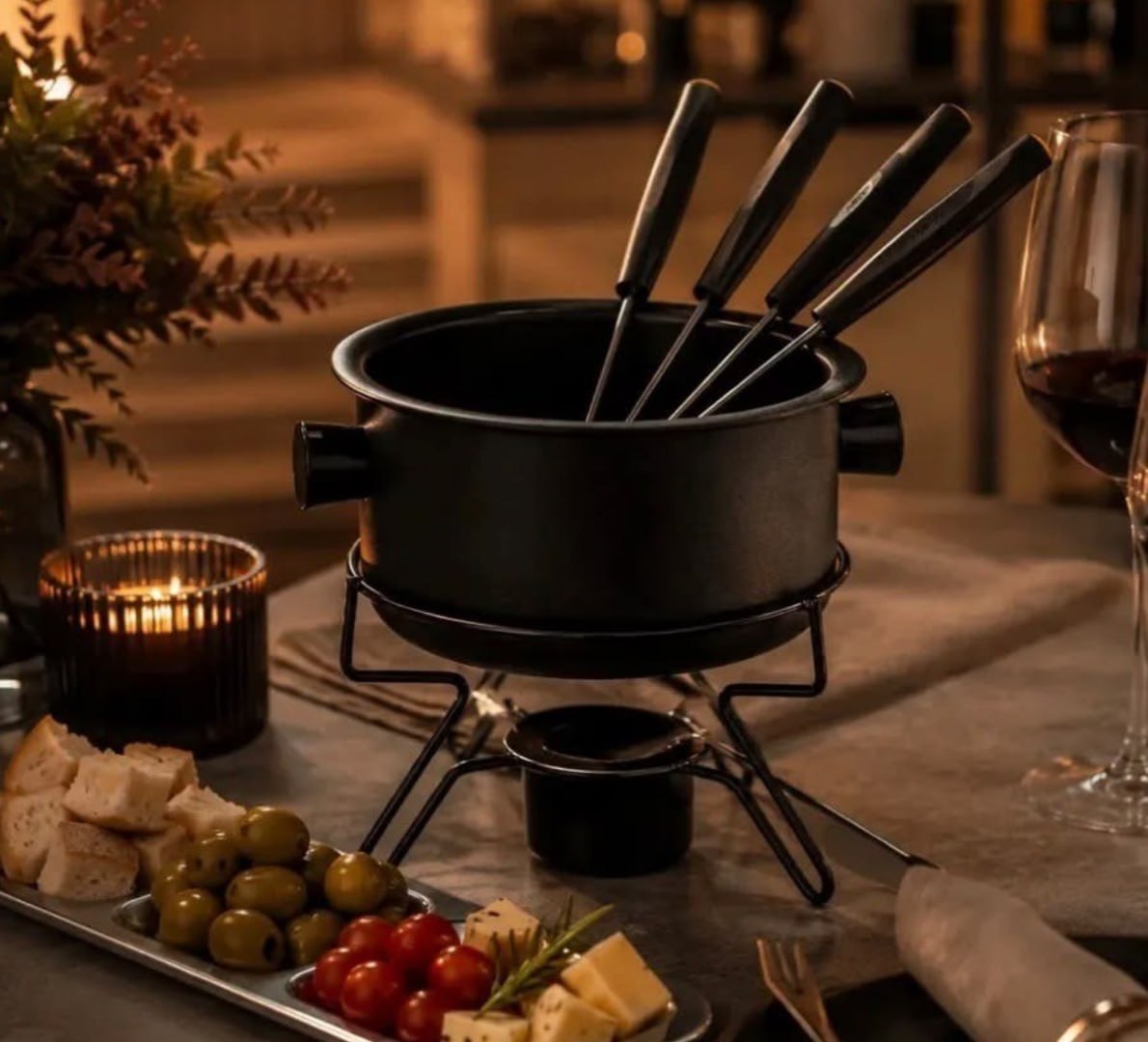✅ Aparelho Fondue com 7 Peças Antiaderente