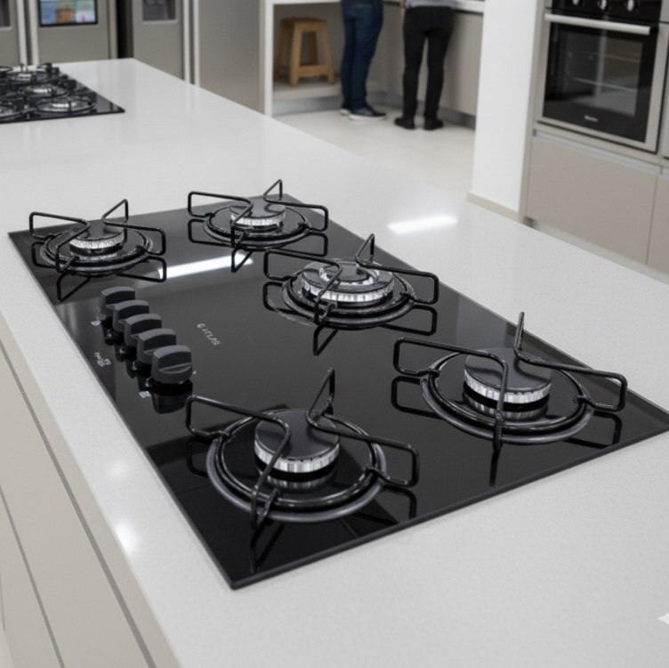✅ Cooktop 5 Bocas A Gás Atlas Agile Up Mega Chama