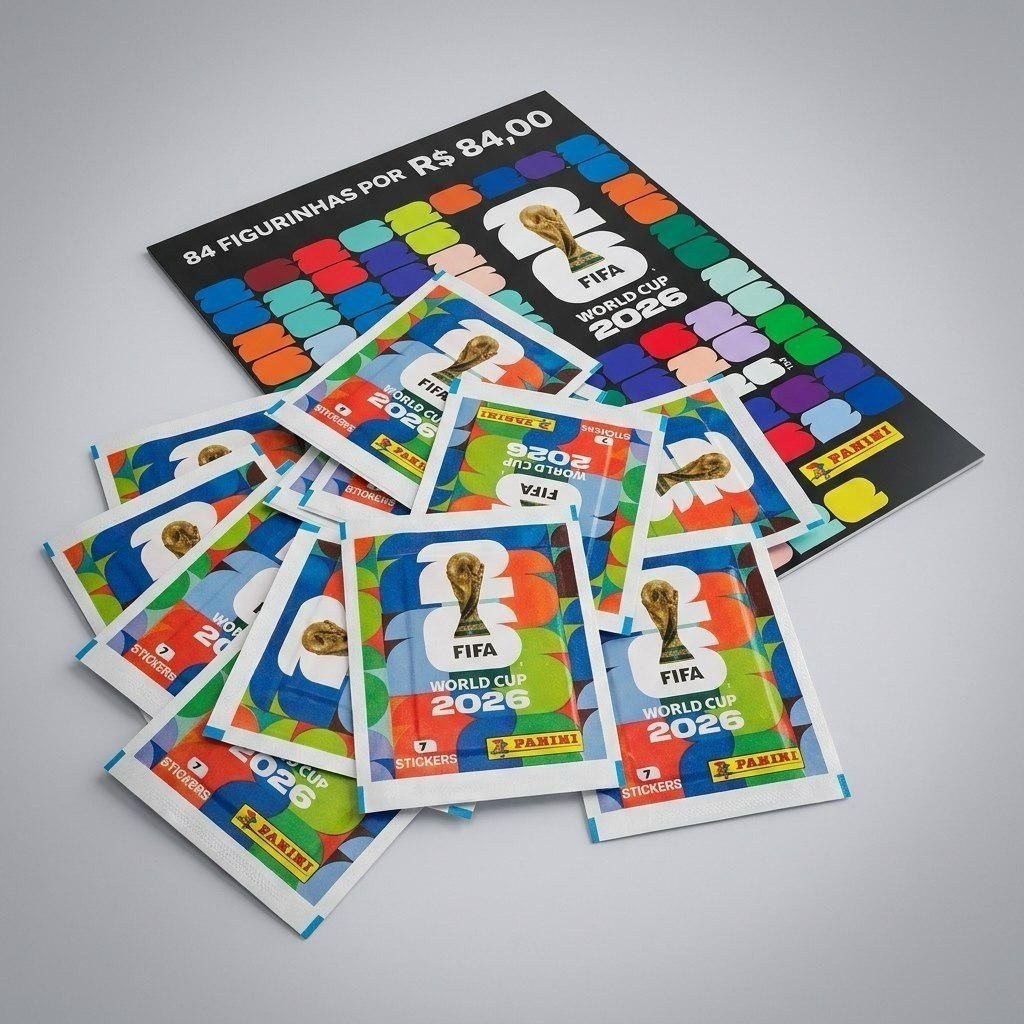 ✅ Blister com 12 Pacotes de Figurinhas da Copa do Mundo FIFA 2026