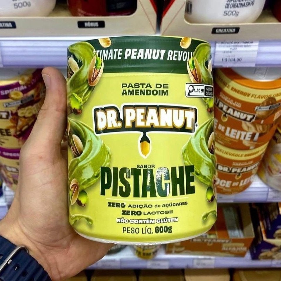 🥜 Pasta de Amendoim Dr. Peanut com Whey Gourmet, 600g de Pistache