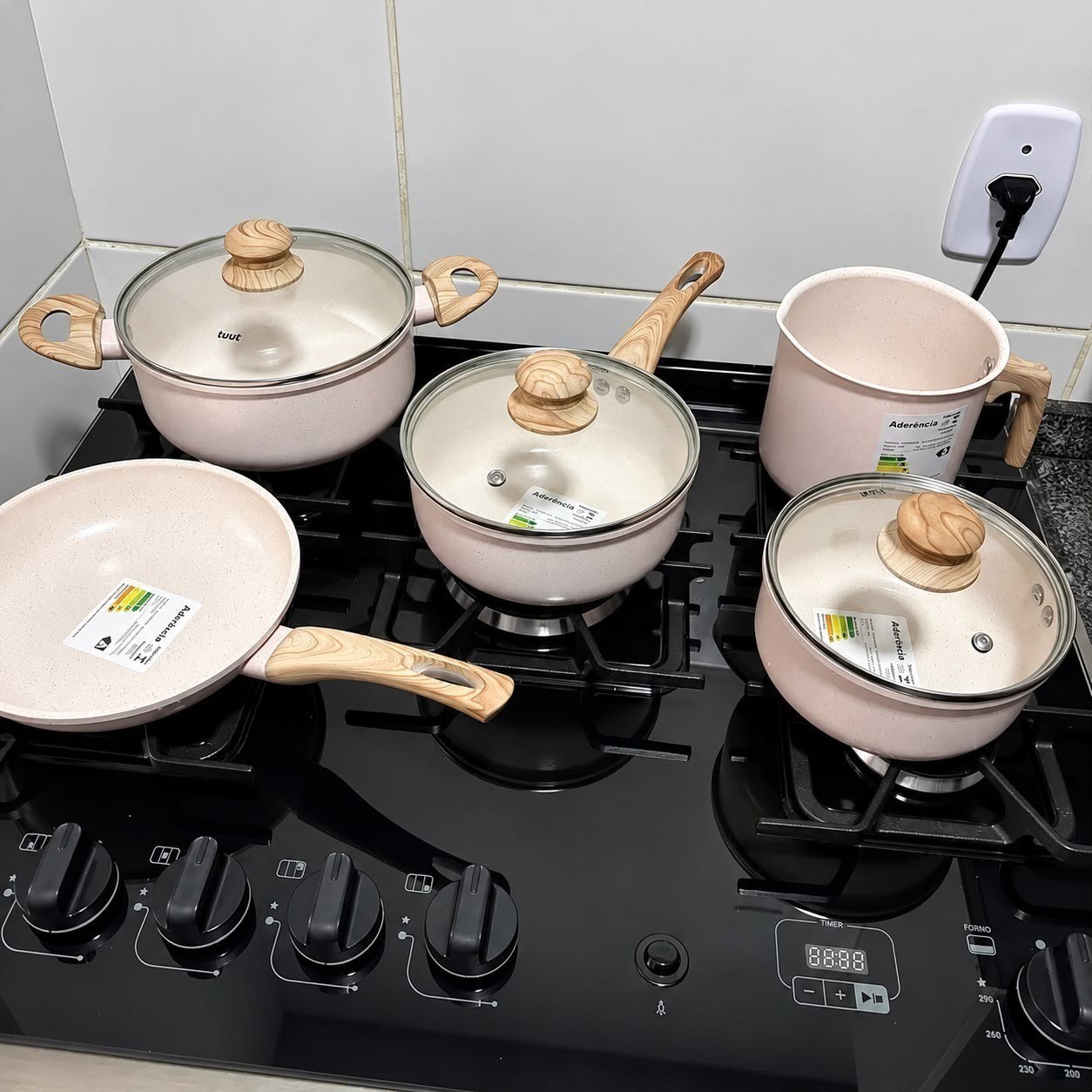 🥘 Jogo De Panelas Cerâmico Triplo Indução Tuut Ecoglid 5 Peças