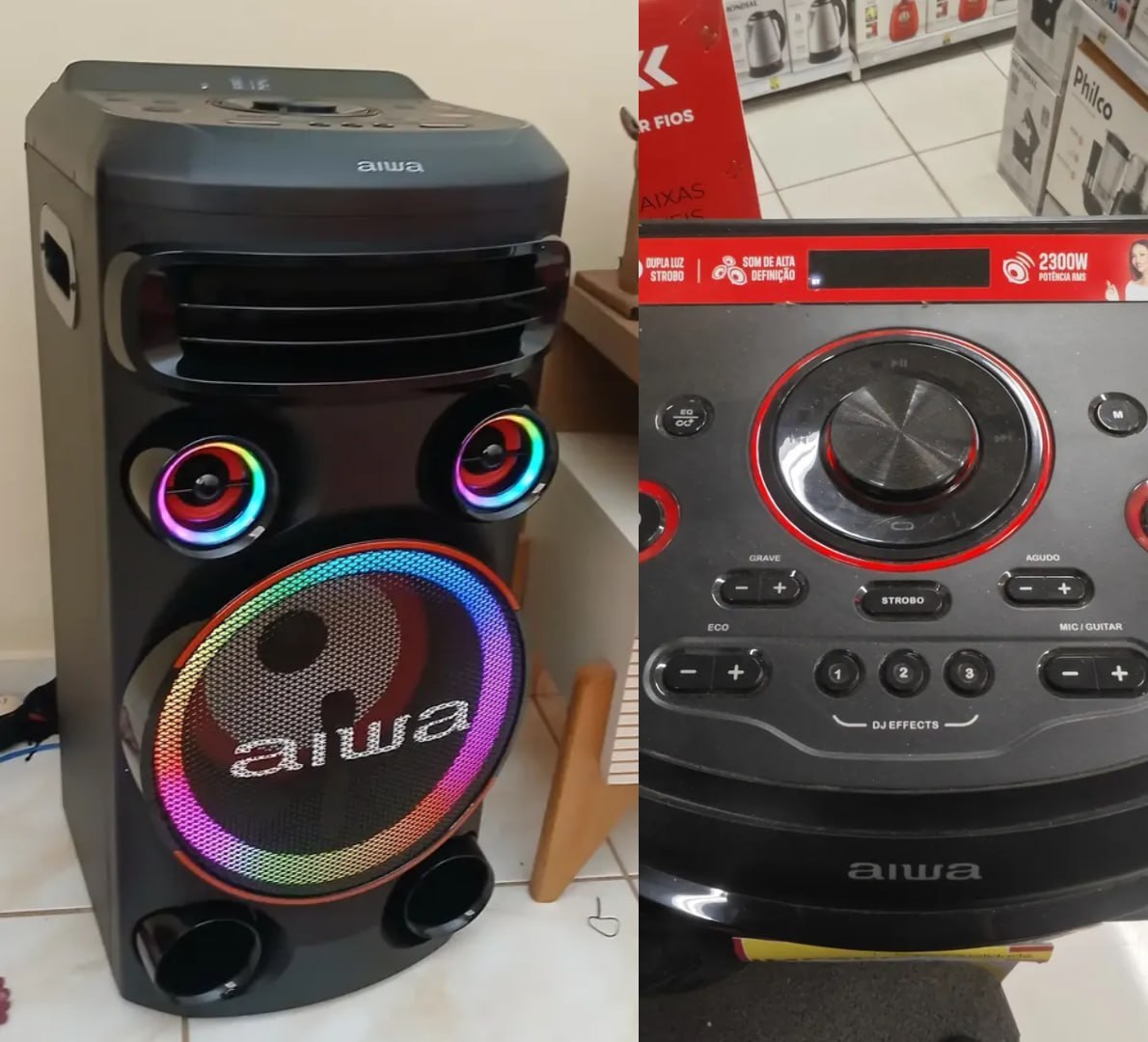 š Torre de Som AIWA 1600W 1Woofer10" Bluetooth