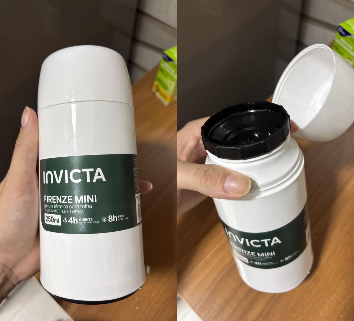✅ Garrafa Térmica Invicta Firenze Mini 250ml Branca