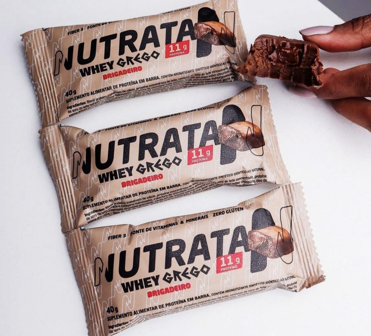 💪 Barra Whey Grego Brigadeiro 12 unidades 40g Nutrata