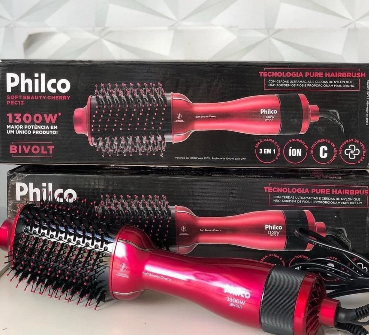 🪮 Escova Secadora Soft Beauty Cherry Philco 1300w