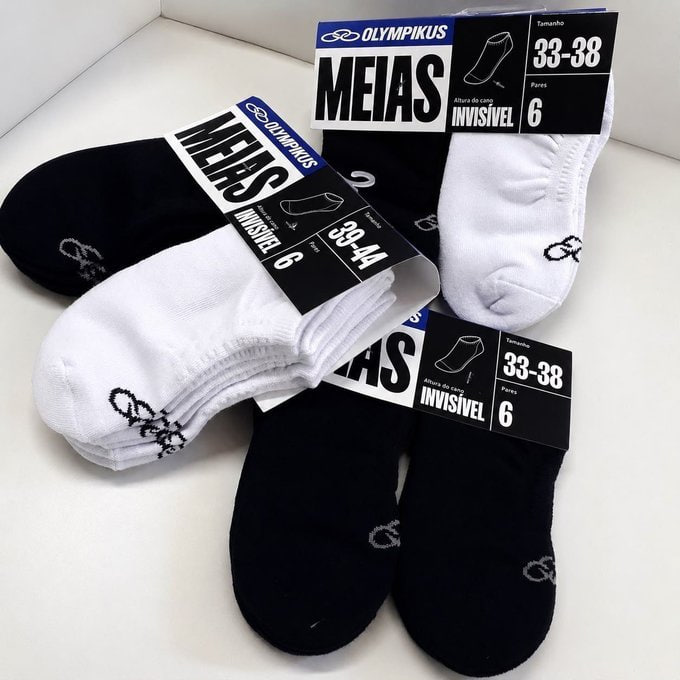 🧦 Kit 06 Pares de Meias Invisivel Olympikus