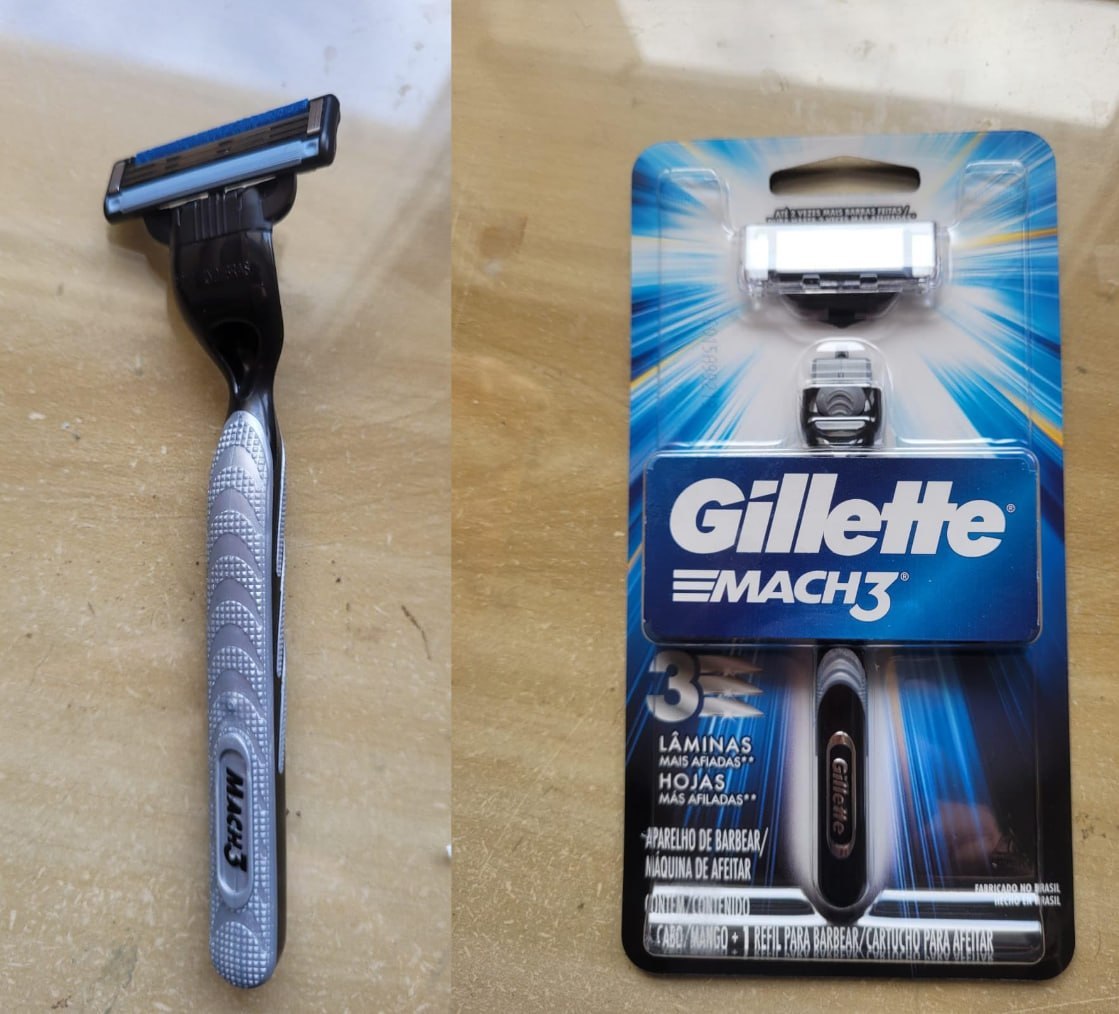 🪒 Gillette Mach3 Aparelho de Barbear com 3 Lâminas - 1 Unidade