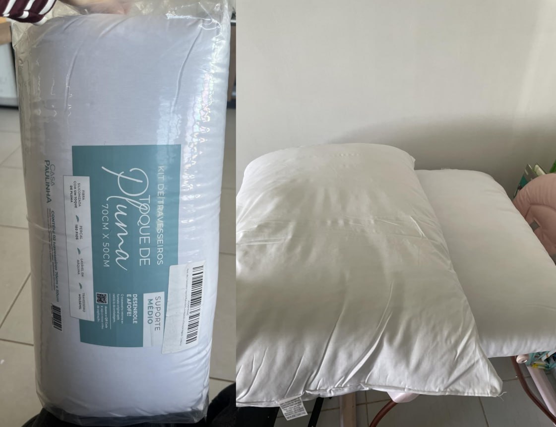 🛏 Kit 2 Travesseiros Toque de Pluma 50x70cm