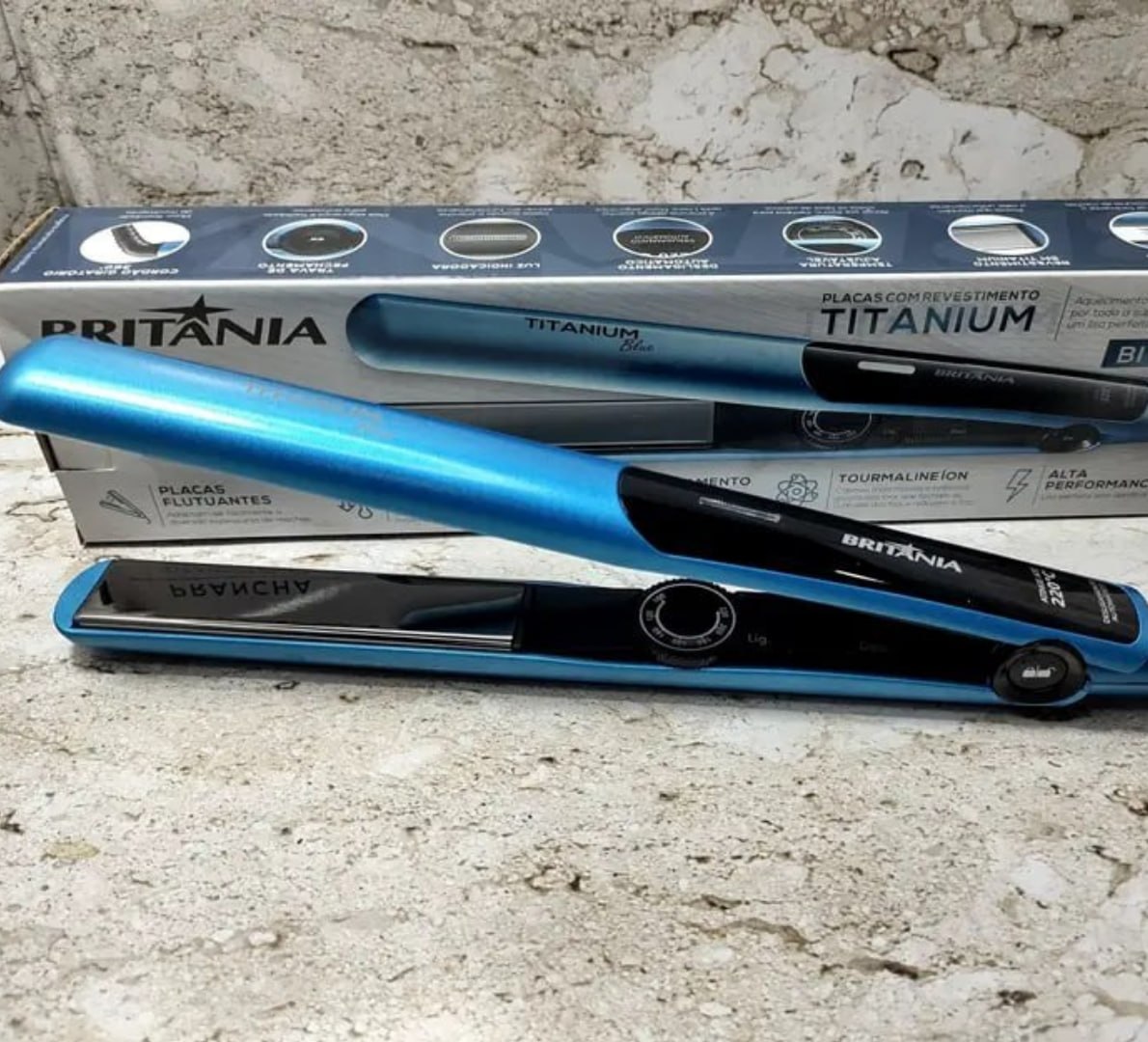 ✅ Prancha Britânia Titanium Blue, Bivolt