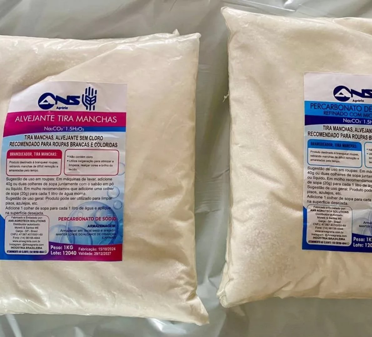✅ Tira Manchas Alvejante 1kg + Percarbonato de Sódio 1kg