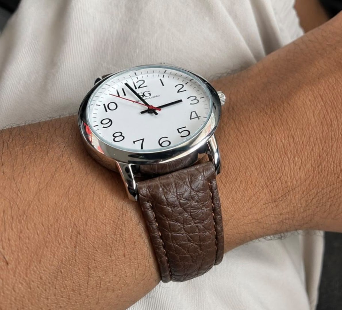 ⌚️ Relógio Masculino Chrowl Prateado Saint Germain