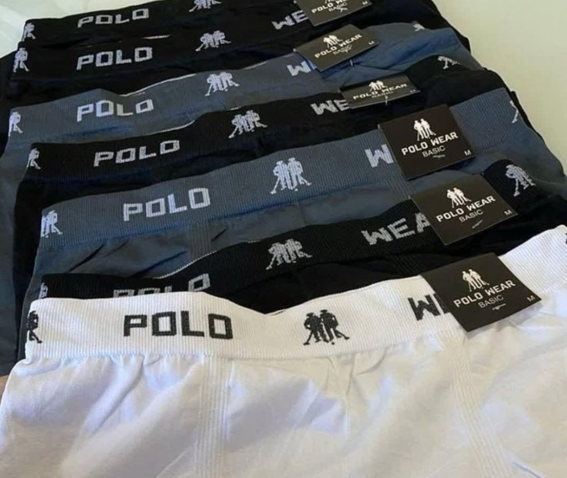 🩲 Kit 10 Cuecas Boxer Lisa Polo Wear (tam P e M)