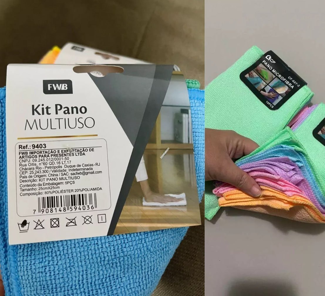✅ Kit 10 Panos De Limpeza Microfibra