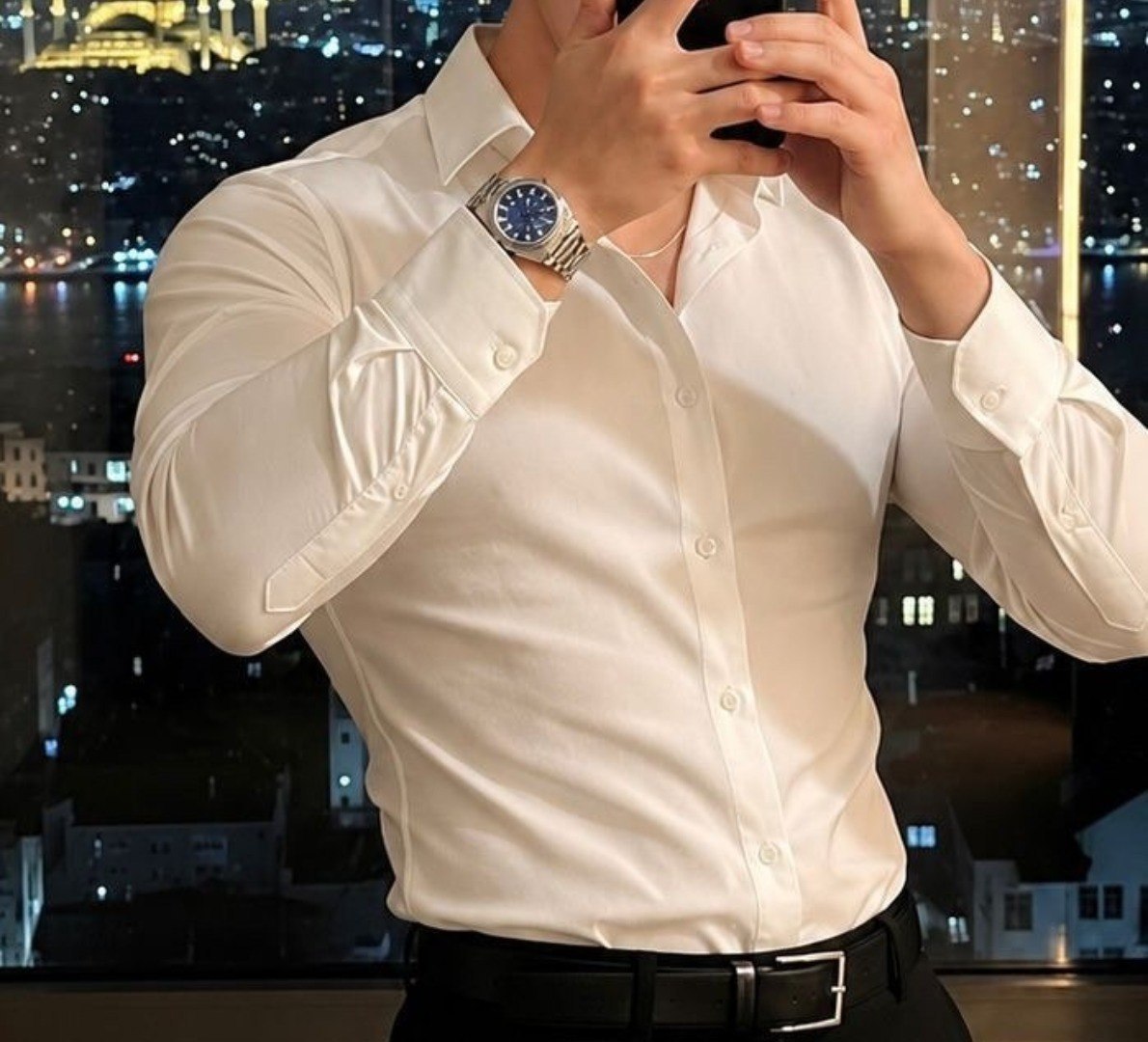 👕 Camisa Social Masculina Slim Premium Manga Longa/Curta (em cores)