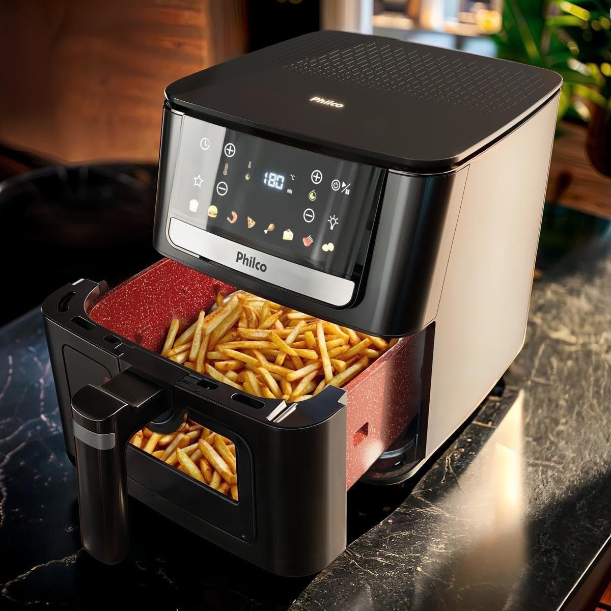🍟 Air Fryer Philco 6,5L Visor Glass e Redstone 1700W - 127v