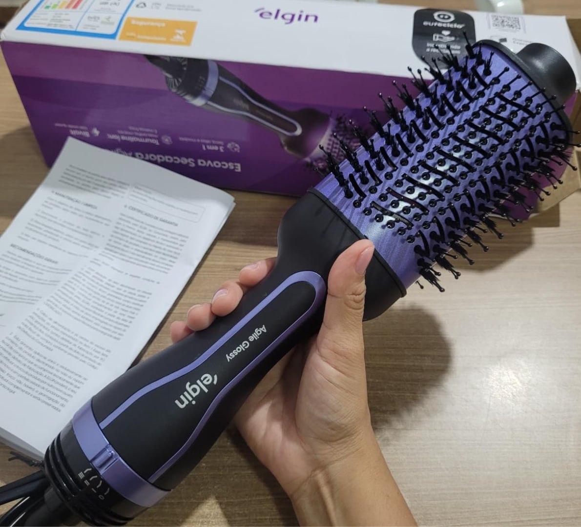 ✅ Escova Secadora Agile Glossy Elgin 1300W Bivolt