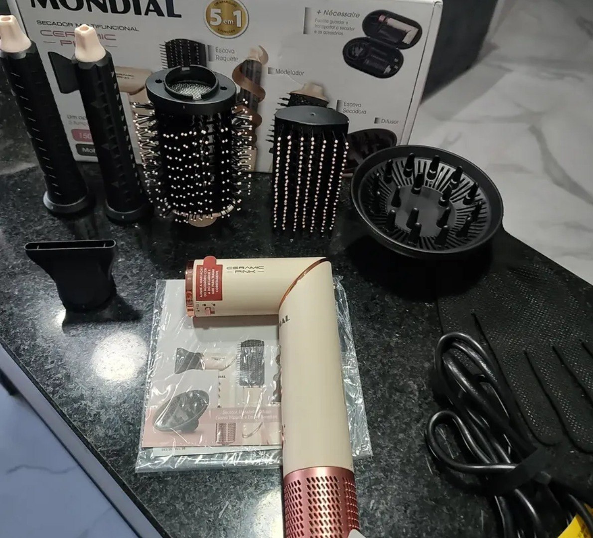 😱 Secador Multifuncional 5 em 1, Rosa claro-220V