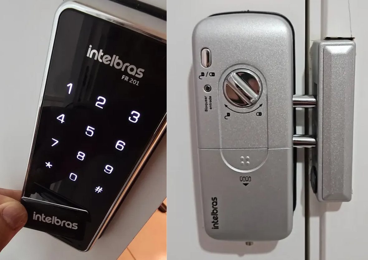 🔒 Fechadura Digital de Sobrepor Touch Screen FR 201 Intelbras