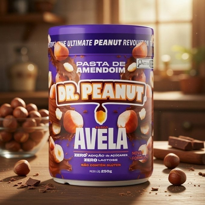 🥜 Dr. Peanut Pasta De Amendoim Avelã 250g - Com Whey Protein