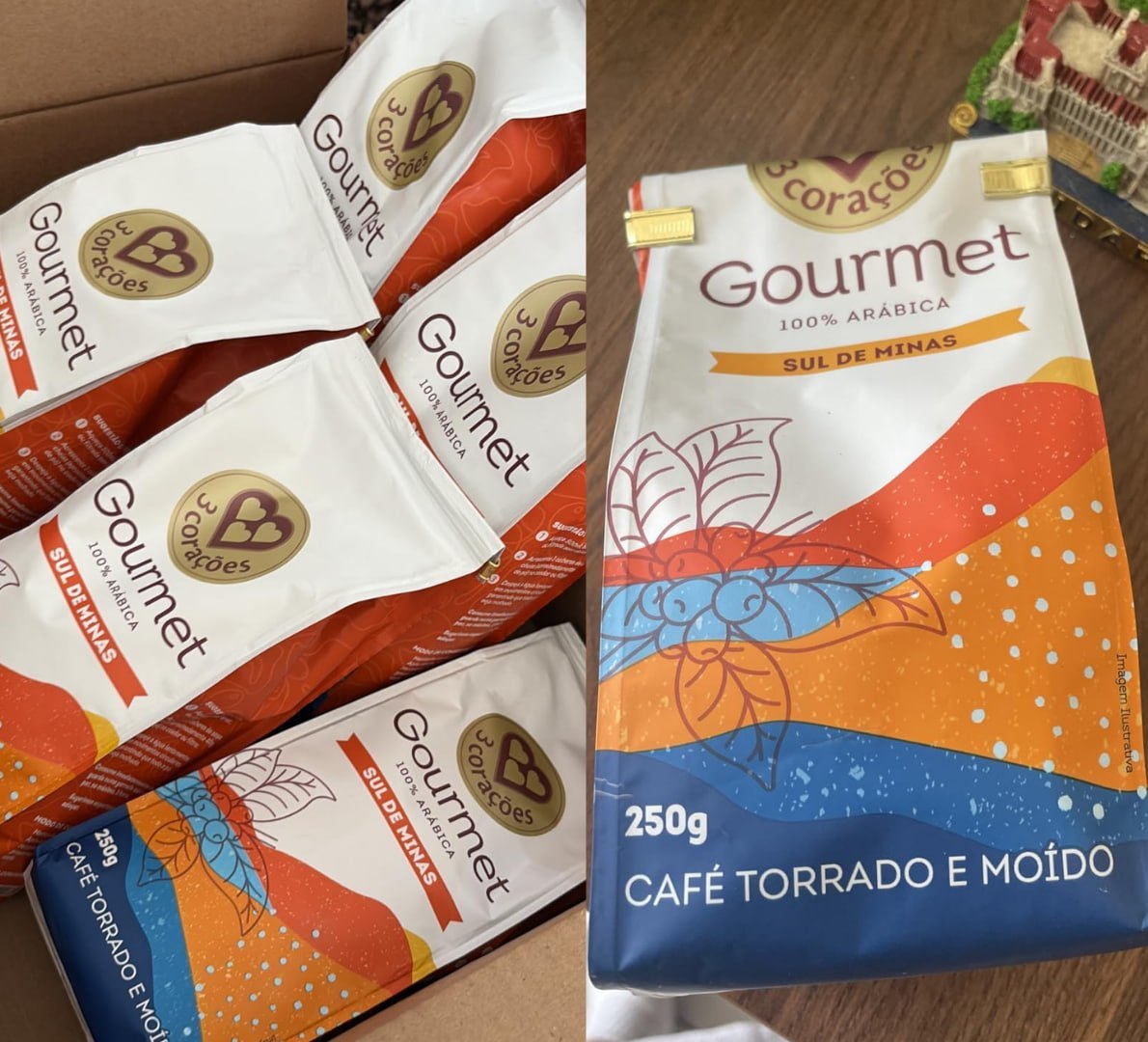 ☕️ 3 Corações Café Torrado e Moído Gourmet Sul de Minas, 250g