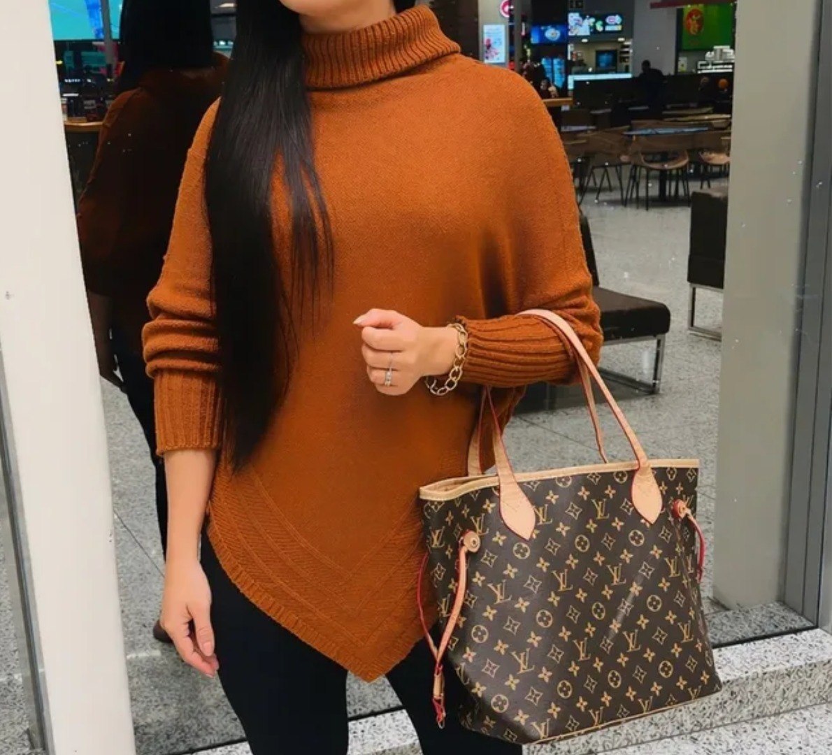 😻 Blusa Poncho Tricot Manga Longa-Em cores