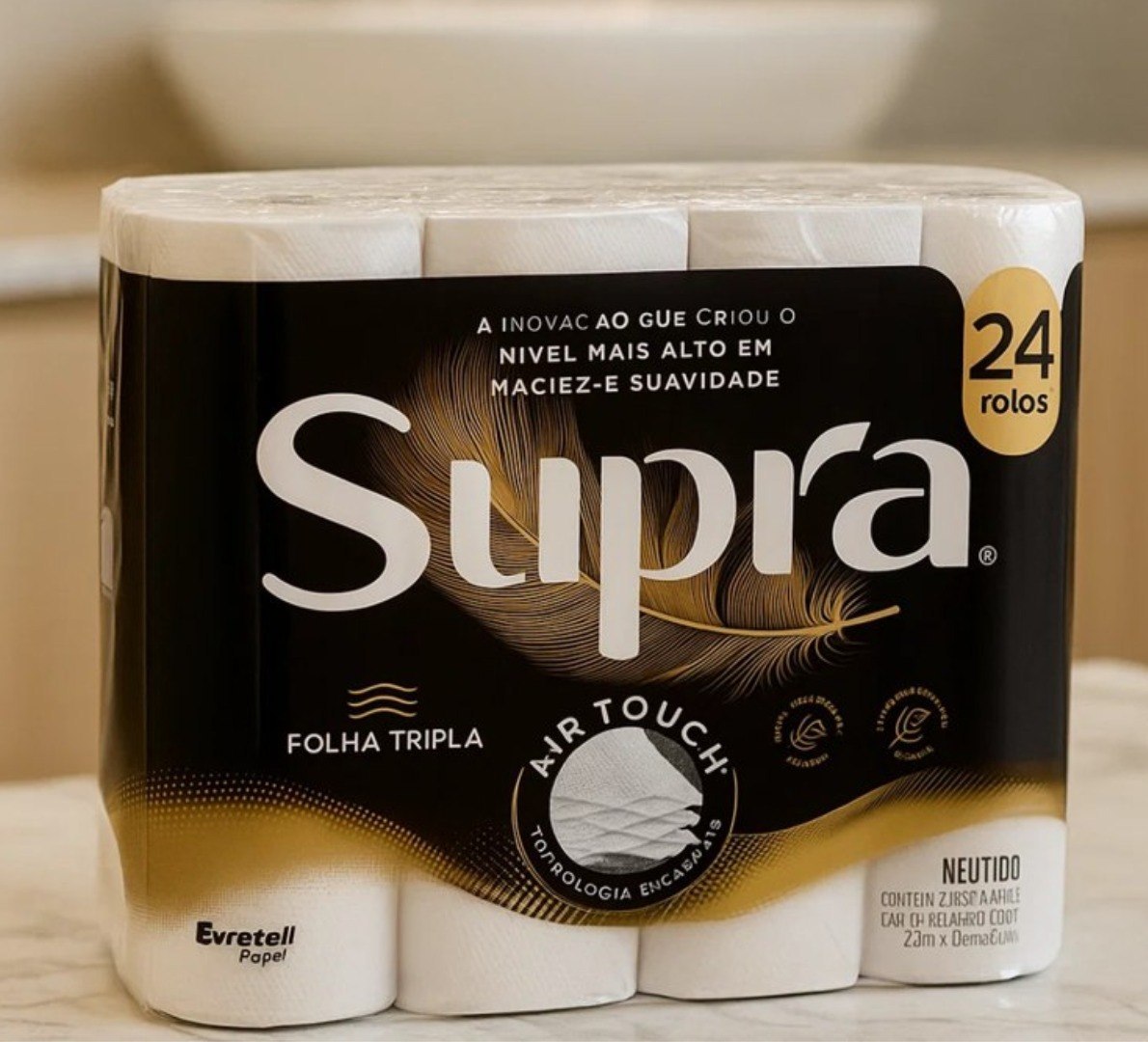 🧻 Papel Higiênico Supra Folha Tripla 24 Rolos